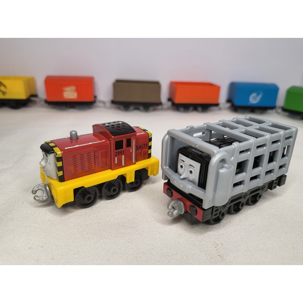 Thomas & Friends Take-n-Play Salty and Diesel in Crate Diecast Metal Train Lot